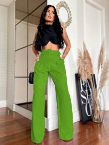 Women Pants - 綠色 - 查看 3