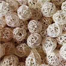 10pcs Natural Colored Wicker Rattan Balls Suitable For Parrots Birds Chewing, Molar, Tear And Bite Toy Supplies - White - View 4