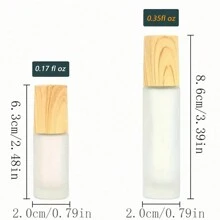 1PC/2PCS/10PCS Refillable Frosted Glass Bottle, Essential Oil Bottle, Stainless Steel Roll-On Bottle, Wooden Cap, Travel Perfume Empty Bottle (0.18/0.350Z, 5/10ml)Bathroom Decor Fall Decor Back To School