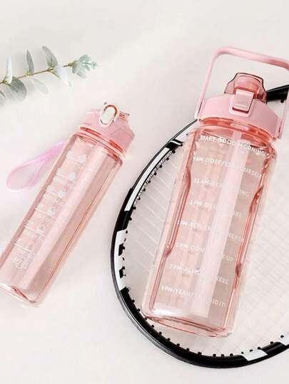 1 st. 750ml Stor PC Vattenflaska , Idrott Och Fitness Bärbar Halmkopp , Lämplig För Hem Och Utomhusresor