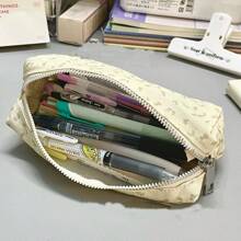 Estuche de lápices con estampado de flores pequeñas, estilo Ins altamente atractivo para almacenamiento de artículos de oficina en el escritorio de estudiantes, bolsa de cosméticos de estilo rural, artículos esenciales de vuelta al colegio, regalo creativo para el Día de Acción de Gracias, Navidad, cumpleaños, decoración de Halloween, vuelta al colegio, estuche de lápices, mochila escolar