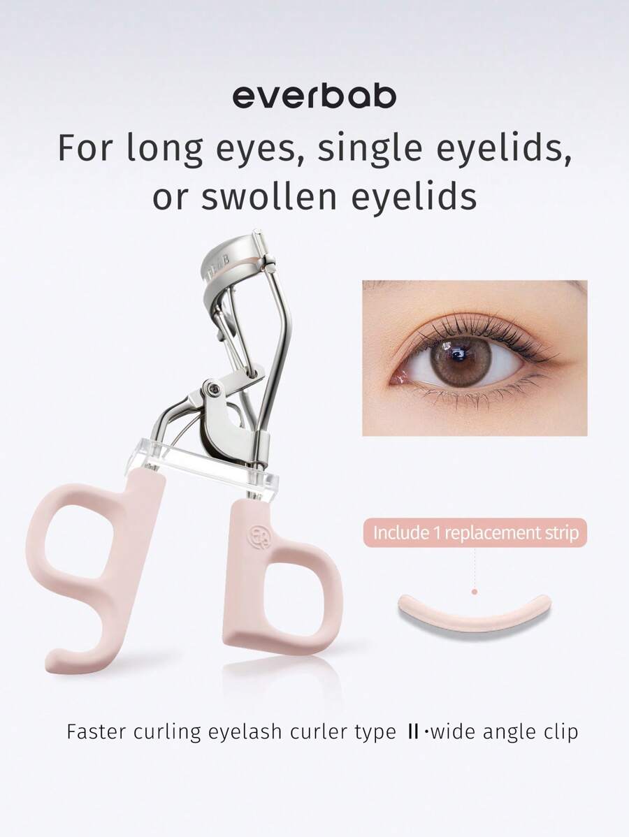 Everbab Flying High Eyelash Curler, Suitable For Long And Narrow Eyes, Can Curl Your Lashes In One Go And Keep It All-Day, Suitable For Beginners,Makeup,Cheap,Room Decor,Vanity,Travel,Bedroom,Makeup Accessories,Eyelash Curler,Cheap,Stocking Stuffers,Makeup,Makeup Tools,Cheap Stuff,Gifts,Gifts For Women,Christmas Gifts - Pink - View 1