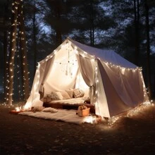 LED Solar Outdoor Gypsophila Waterproof Copper Wire String Light, 105 Inches, 300 Lamp Beads, Suitable For Festival Garden Tree Landscape Decoration, Outdoor Camping, Landscape Decoration, 8 Lighting Modes, 3 Colors To Choose From, Colorful/Warm/White