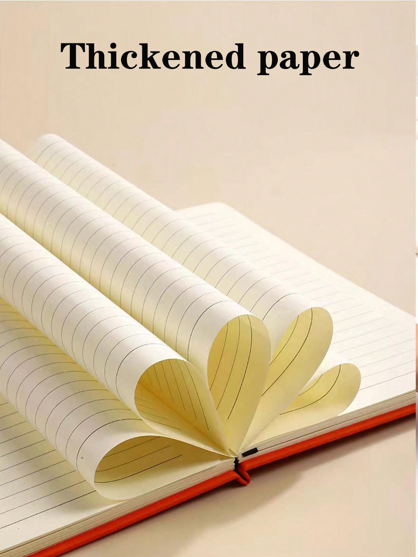 1pc A5/A6 Black Faux Leather Notebook With Blank White Pages, Black Cardboard Pages And Loose