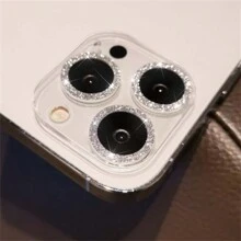 2 件装 iPhone 16-11 Pro Max 钢化玻璃相机保护膜：防刮、高清清晰度、防指纹、易于安装，兼容 iPhone 11 12 13 14 15 16 Pro Max 14 15 16 Plus 12 13 Mini - 銀色 - 查看 3