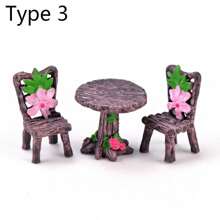 3pcs/Set Miniature Table And Chairs Set Fairy Garden Furniture Ornaments Kit For Decoration House Accessories Home Micro Landscape Decoration Best Gifts Birthday Graduation