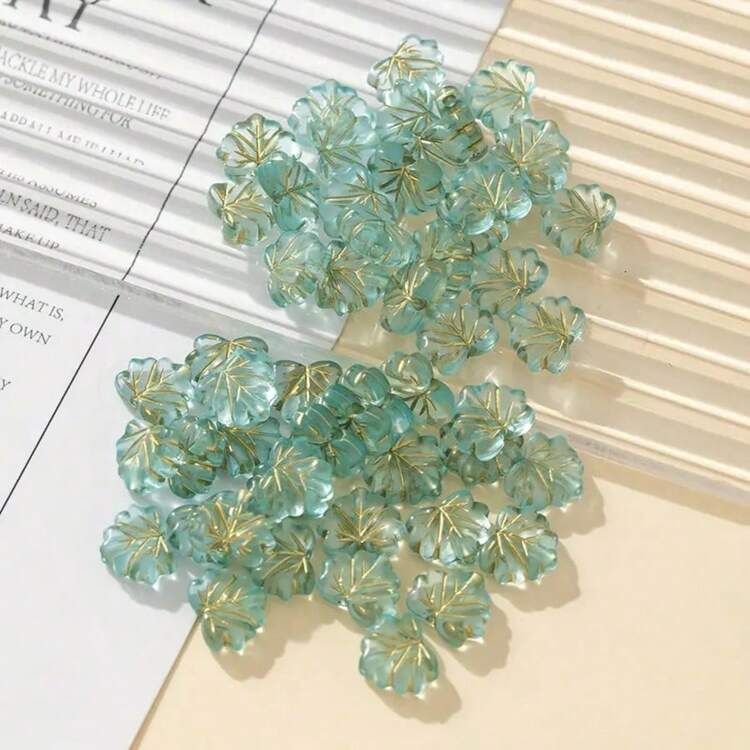 30pcs  Retro  Gold  Maple  Leaf Beaded  DIY  Necklace  And  Bracelet  Kit-Versatile  And  Stylish  Jewelry Making Supplies - Maple Leaf - View 2