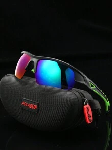 POLASUP 1pc Men's Half-Framed Sports Cycling Glasses With, Silicone Non-Slip Foot Pad, Comfortable Soft Nose Pad, Polycarbonate Explosion-Proof Lens, Suitable For Four Seasons Beach Accessories Glasses Shades Easy Comfort Casual Outfits Outdoor Cycling Glasses For Summer Beach Vacation,Outdoor,Travel