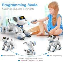 VATOS Robot Dog Children Remote Controlled Toy - Interactive Touch And Follow Robot Dog With 17 Functions, Programmable Dance Music RC Dog Robot Toy For Girls 3-12 Years - Blue - View 6