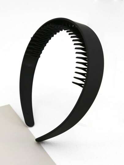 1pc Matte Solid Color 1inch/2.5cm Wide 30 Teeth Plastic Hair Hoop, Suitable For Daily Wear,Hairband,Hair Hoop Headbands