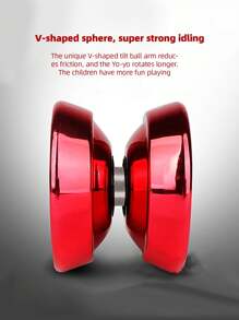 1pc Metal Alloy Yoyo Ball Toy For Adults, Competitive Play, Designed For Pro Level Tricks - Red - View 4