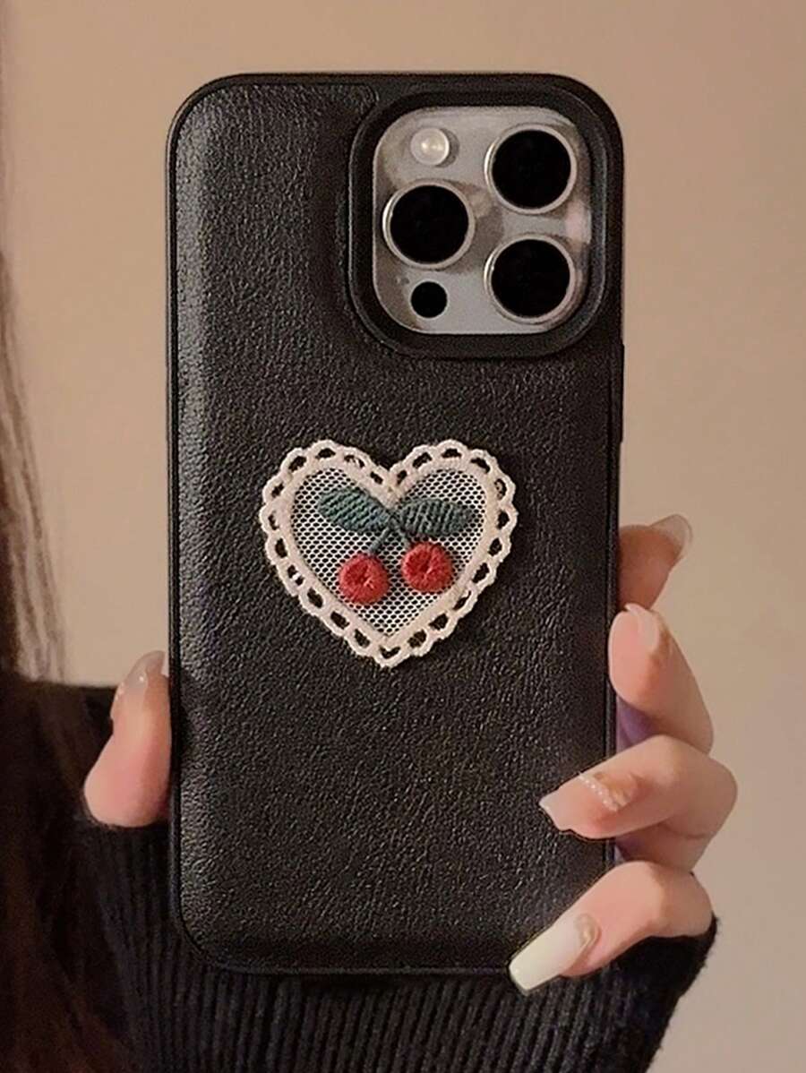 Ốp lưng điện thoại họa tiết da thêu phong cách retro Gucadi Valentine, tương thích với iPhone, chống nước, chống sốc, chống rơi, chống trầy xước