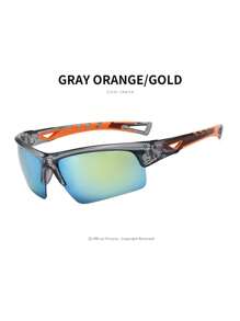 POLASUP 1pc Men's Half-Framed Sports Cycling Glasses With, Silicone Non-Slip Foot Pad, Comfortable Soft Nose Pad, Polycarbonate Explosion-Proof Lens, Suitable For Four Seasons Beach Accessories Glasses Shades Easy Comfort Casual Outfits Outdoor Cycling Glasses For Summer Beach Vacation,Outdoor,Travel