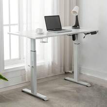 Ergonomic Gaming Desk, Liftable Desk, White - White - View 4