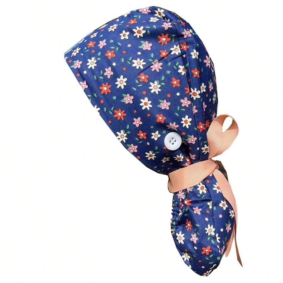 Printed Surgical Cap For Long Hair, Clinic, Beauty Salon And Other Work