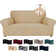 Sofa Cover 1/2/3/4 Seater With Armrest, Stretch Sofa Cover Non-Slip, Modern Sofa Cover For Dogs Pets, Breathable Couch Cover With Elastic Bottom - Beige - View 9