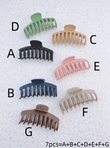 1/7入組女式大尺寸浴鉗髮夾,化妝頭飾,韓國風格 - 多色1 - 查看 10