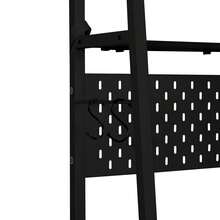 Bakers Rack With Power Outlet And LED Light, Microwave Stand Cabinet Organizer With Sliding Barn Door, Farmhouse Kitchen Tall Coffee Bar Table With 8 Hooks - 質樸的橡木 - 查看 9