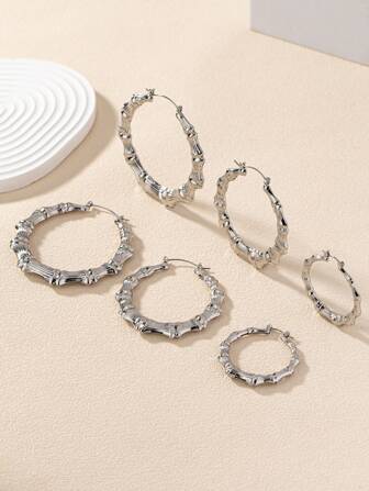 6 st/set ultralätta bambuörhängen, lämpliga för fest och vardagsbruk