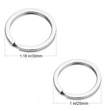 40 Chiếc Phẳng Vòng Chìa Khóa Kim Loại Móc Khóa Nhẫn Chia Keyrings Phẳng Nhẫn Cho Nhà Xe Văn Phòng Chìa Khóa Đính Kèm - 40 Cái-Bạc - Xem 2