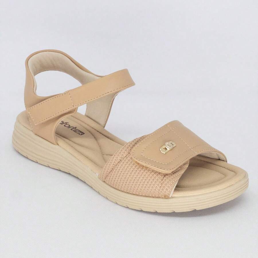 Women Flat Sandals - 米色 - 查看 1