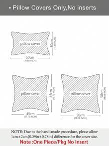 1個美式豪華北歐風格高精度圓形毛絨枕套，適用於床邊、沙發、臥室、靠背、腰椎、汽車枕套（不含枕芯），四季通用 - 橘色 - 查看 2
