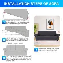 YSTYLE Sofa Cover 1/2/3/4 Seater With Armrest, Stretch Sofa Cover Non-Slip, Modern Sofa Cover For Dogs Pets, Breathable Couch Cover With Elastic Bottom