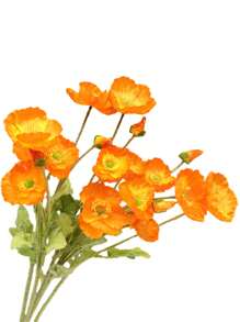 1支/2支人造罂粟花，长59厘米，每束4朵，简约现代风格，可弯曲且不褪色 - 适用于DIY花墙、场景装饰、客厅和卧室花瓶插花、婚礼、派对、家居装饰、桌面摆件、房间装饰、情人节、礼品 - 橘色 - 查看 6