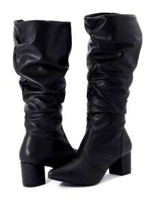 Women Mid-Calf Boots - màu đen - Xem 4