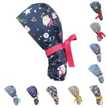 Cuffia chirurgica stampata per capelli lunghi, per cliniche, saloni di bellezza e altri ambienti di lavoro, adatta anche per Ognissanti