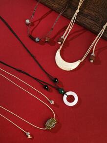 1 Miếng Nam Và Của phụ nữ Đúng mốt Mới Retro Boho Phong cách phương Tây Ngọc Mặt dây chuyền mặt trăng Đau khổ Dây chuyền Đối với Mặc hàng ngày - 23020356 - Xem 9