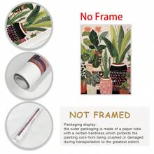 1pc Boho Boho Antique Vase, House Plant Mural, Wall Canvas Art, Home Poster, Framed Art Gift,Wall Art Gifts Birthday Graduation - Multicolor - View 10