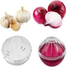 Fruit And Vegetable Storage Containers For Fridge Piece Set, Onion, Lemon, Garlic, Tomato And Avocado Saver/Holder/Keeper - Multicolor - View 5