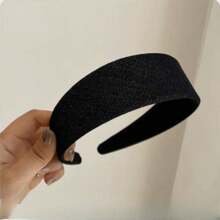 1 stuk Koreaanse vintage denim hoofdband, brede effen haaraccessoires met brede rand voor dames, haarband, haarringen