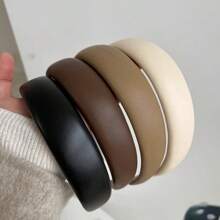 1 pieza Diadema vintage coreana versátil de esponja de PU, aro para el cabello de moda, para mujeres, diadema, aro para el cabello