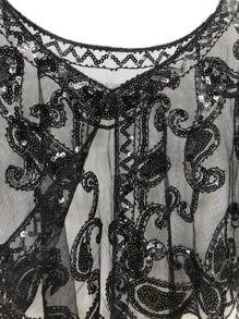 Áo ghi lê đính sequin cho tiệc tối dành cho nữ, sườn xám, áo khoác ngắn phong cách cổ điển, khăn choàng đính hạt, ngày lễ tình nhân nhẹ - Nhiều màu - Xem 4