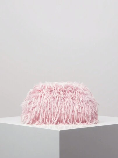 MICHELLE BAG Dopamine Style Clutch Bag, Y2k Plush Handheld Bag, Candy-Colored Women's Handbag, Cute & Attractive Girl's Wallet, Fashionable Clutch Bags For Woman , Kawaii