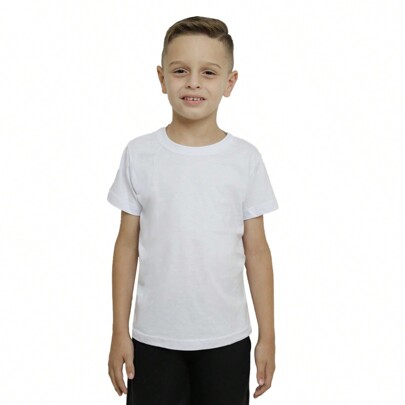 Camiseta Infantil Menino Camisa Algodão Lisa