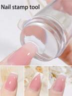 لعبة ختم أظافر من السيليكون بتصميم فرنسي مع مدرب للطبع بالسيليكون ، أداة نقل الرسومات بالسيليكون