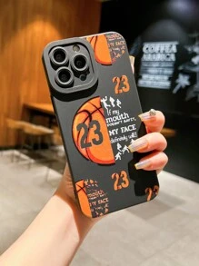 1 Stück TPU Basketball Serie Handyhülle mit Sturzsichere Ausführung und Kameraobjektivabdeckung kompatibel mit iPhone