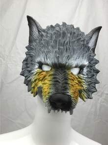 Halloween Performance Bar Cosplay Party PU Foam Wolf Head Wolf Mask Realistic Costume Prop - Black - View 4