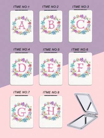 1 件春花恋情系列化妆镜，可折叠、轻薄、便捷的手持镜，不锈钢表面覆有纳米银镀层，细节精致，适合多种场合和所有人，可折叠方形便携式口袋镜，清晰的花朵元素风格，独特精美的设计，带有粉色心形、星星、蝴蝶、花朵和字母，精致细腻，可折叠结构确保耐用性和可靠性，防碎且便于携带，带 180° 翻盖的手持化妆镜，多功能迷你镜、化妆镜、镜子，适用于日常生活、节日、生日、情人节、复活节、婚礼和其他送礼场合。方便存放，适合旅行、聚会、工作和学习等各种场合。可以作为礼物或纪念品送给情感爱好者、学生、老师、化妆、便宜、房间装饰、梳妆台、旅行、卧室、化妆配件、镜子、梳妆镜