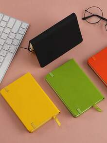 1 Miếng A5/A6 Đen Da giả Quyển sổ Với Trống Trắng , Đen Giấy cạc tông Và Sổ tay lá rời , Có thể tháo rời Và Có thể thay thế , Thích hợp Đối với Viết , Ghi chép , Nhật ký , Sách , Hội nghị Quyển sổ , Văn phòng Và Đồ dùng học tập - màu đen - Xem 2