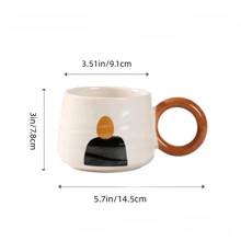 1pc 330ml Ceramic Mug With Modern Abstract Painting Suitable For Home, Couple, Milk, Coffee, Water Back To School