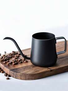 1 件装不锈钢鹅颈咖啡壶（带盖/不带盖）学校用品返校 - 黑色 - 查看 3