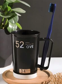 家庭夫婦便攜式牙刷杯組漱口杯，化妝品收納盒，旅行杯組，牙刷杯，情人節禮物 - 黑色 - 查看 8