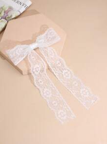 1个/2个装女士白色蕾丝蝴蝶结发夹，简约百搭女孩发饰，适合日常、户外、旅行佩戴，发夹、发爪夹、发卡、发卡、发卡、发饰、学习用品、优雅、学院风、蝴蝶结、可爱、发卡 - 白色 - 查看 6