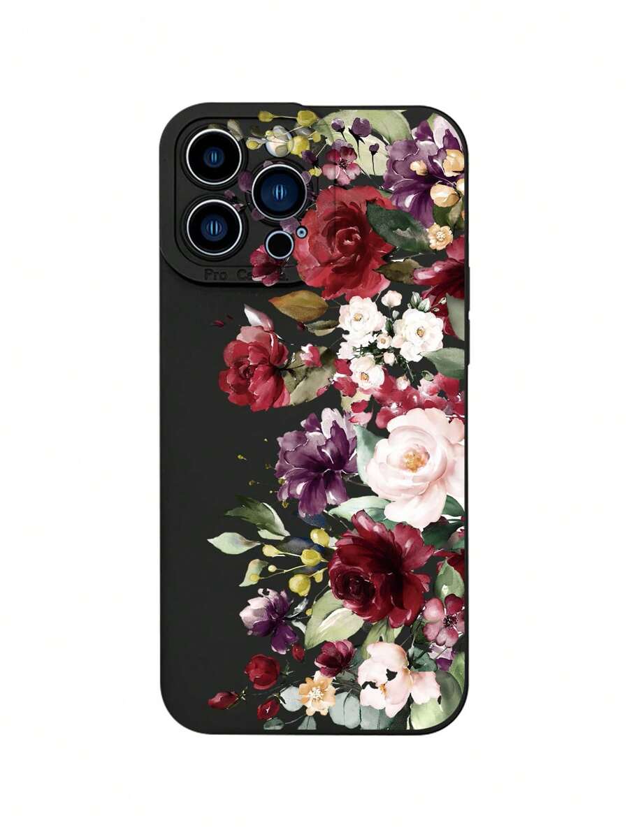 Funda De Teléfono Con Diseño De Rosas Compatible Con Iphone 15/15 Pro/15 Plus/15 Pro Max/14/14 Plus/14 Pro/14 Pro Max / 11pro Max/12/12 Pro/12 Pro Max/13/13 Pro/13 Pro Max/11/11 Pro Samsung S24uu, S24+, S24 Cubierta Protectora - Multicolor - Ver 1