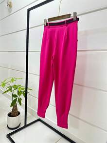 Women Pants - 玫紅色 - 查看 2