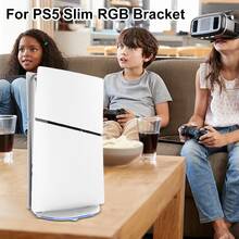 JOMAA LED 垂直支架兼容超薄控制台，带 14 种灯光模式底座支架更换件兼容超薄控制台（带螺丝） - 白色 - 查看 5